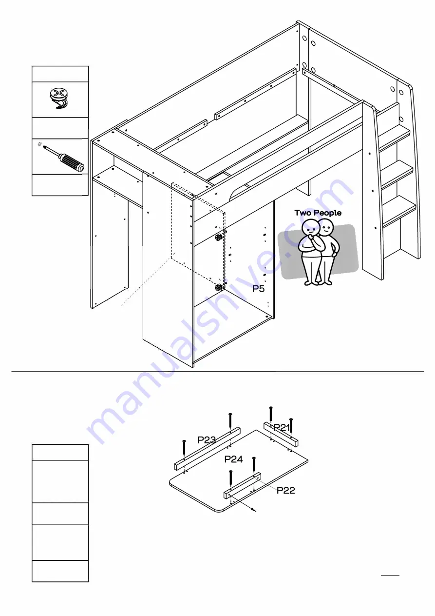 fantastic furniture Cabin King Single Loft Bed Скачать руководство пользователя страница 22