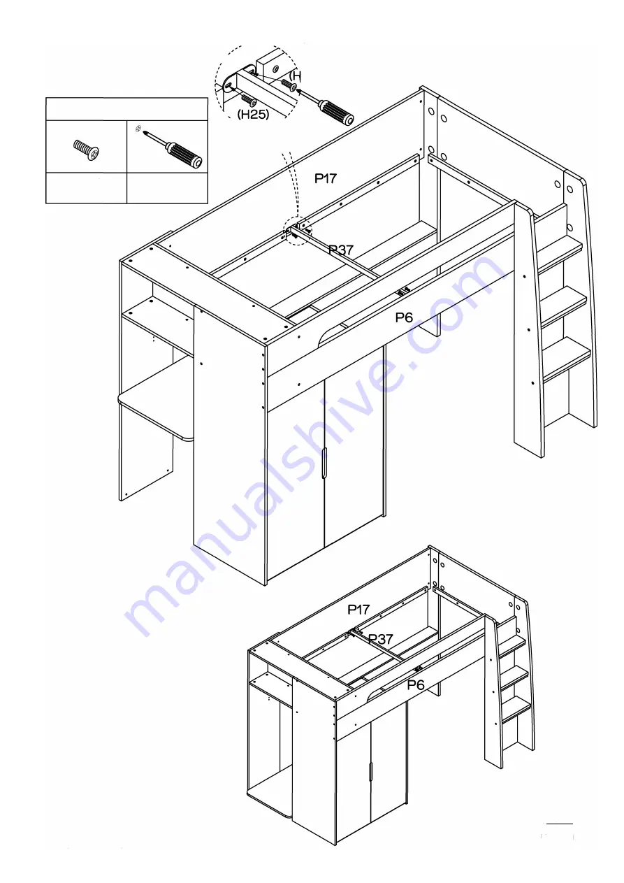 fantastic furniture Cabin King Single Loft Bed Скачать руководство пользователя страница 26