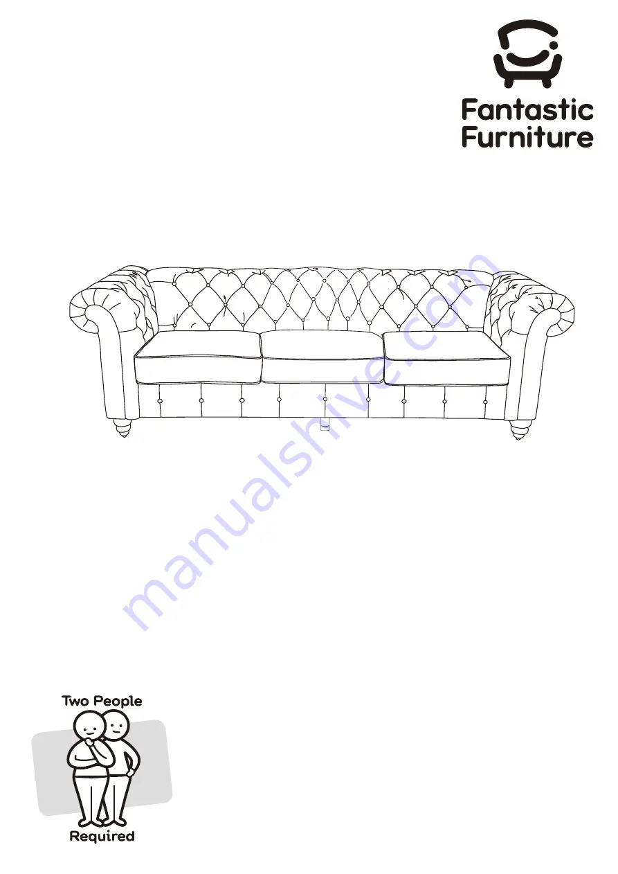 fantastic furniture Carlotta Sofa 3 STR Скачать руководство пользователя страница 1