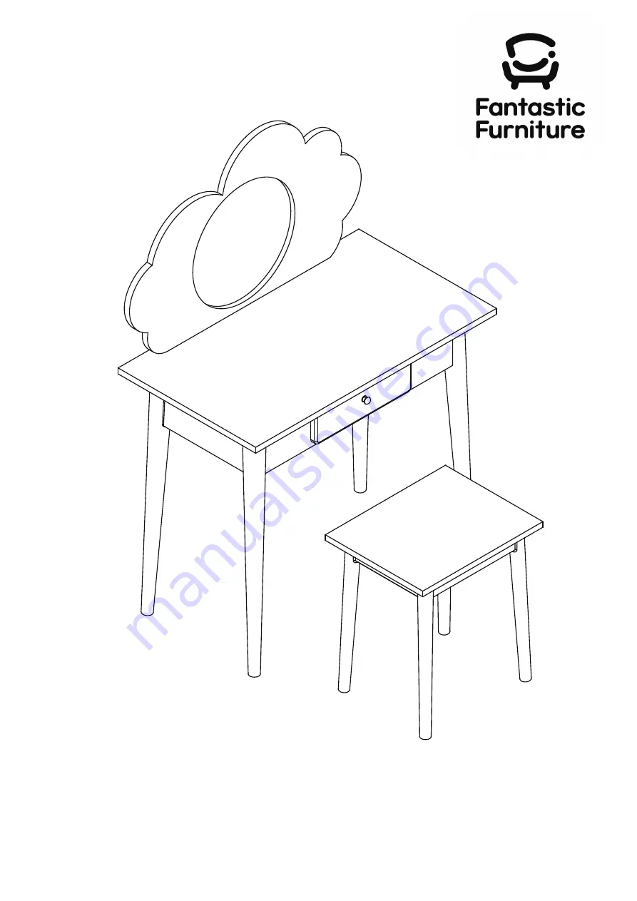 fantastic furniture Cloud Dresser Mirror Set 1 Drawer Manual Download Page 1