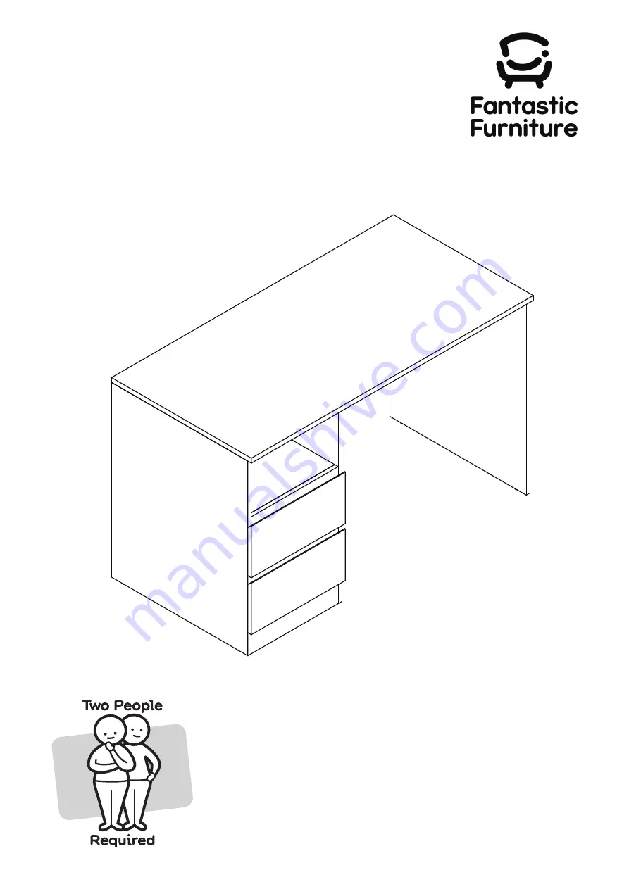 fantastic furniture Cody Desk Student 2 Drawer Скачать руководство пользователя страница 1