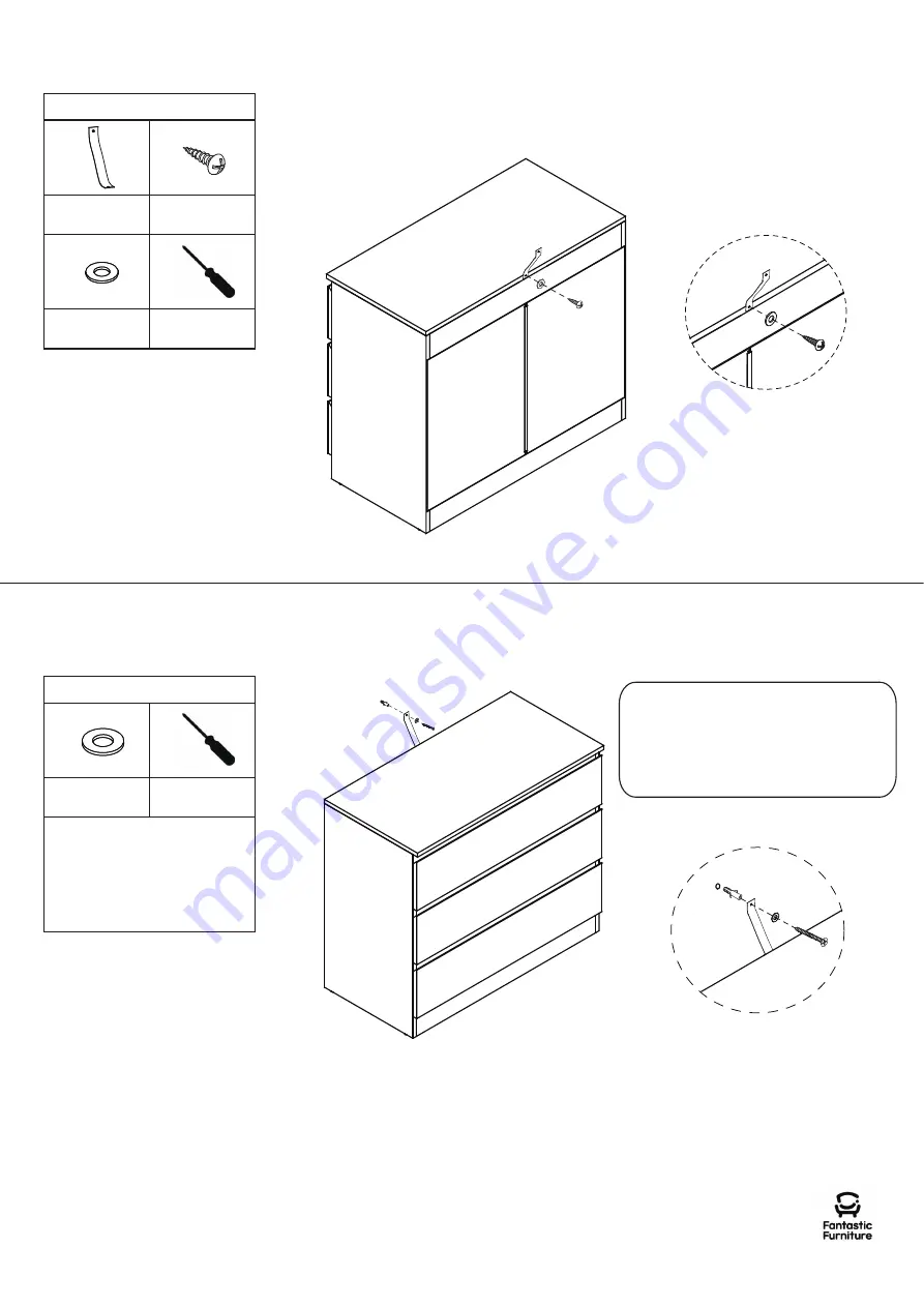 fantastic furniture Como Dresser 3 Drw Manual Download Page 12