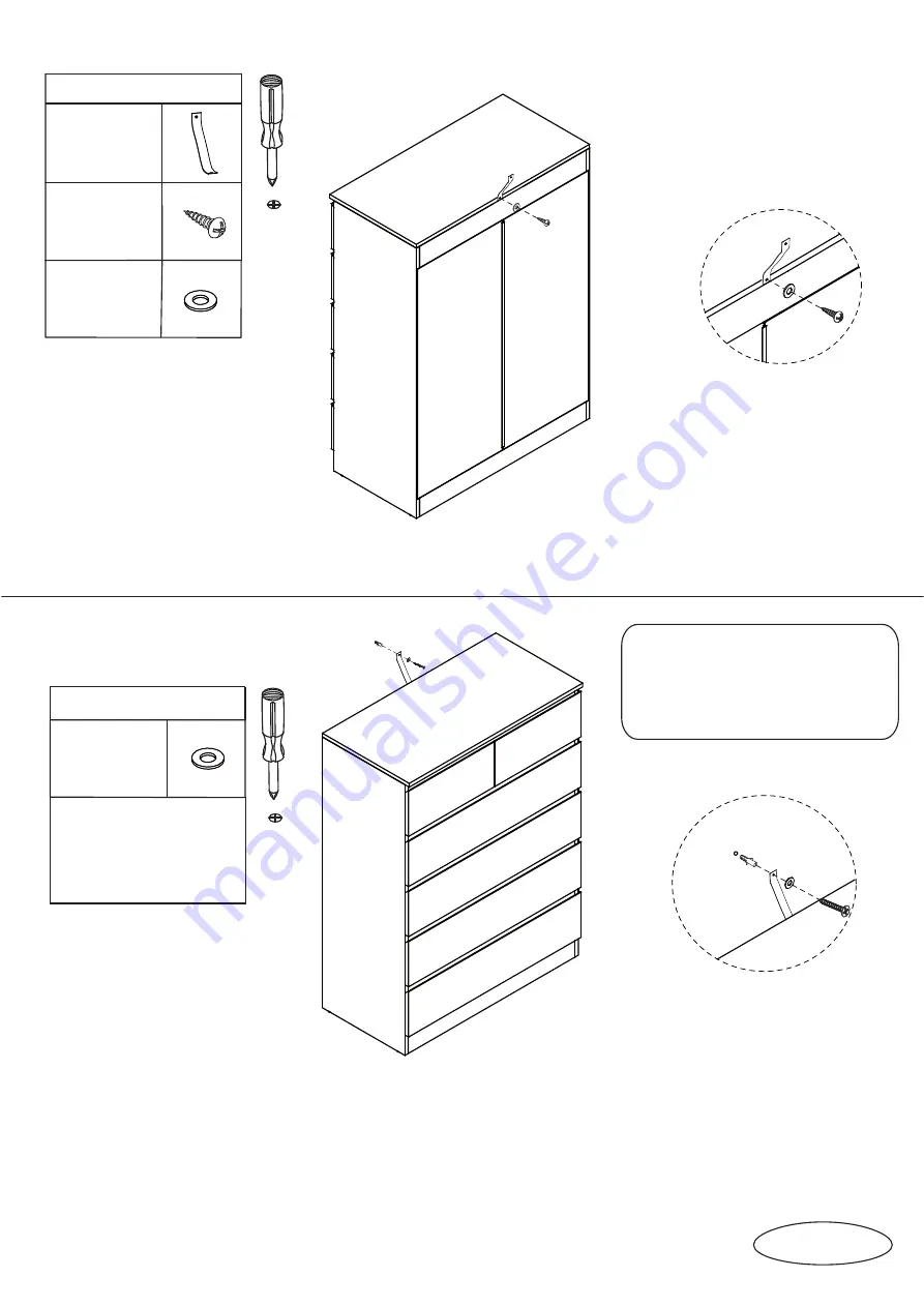 fantastic furniture COMO TALLBOY 6 DRW Assembly Instructions Manual Download Page 14