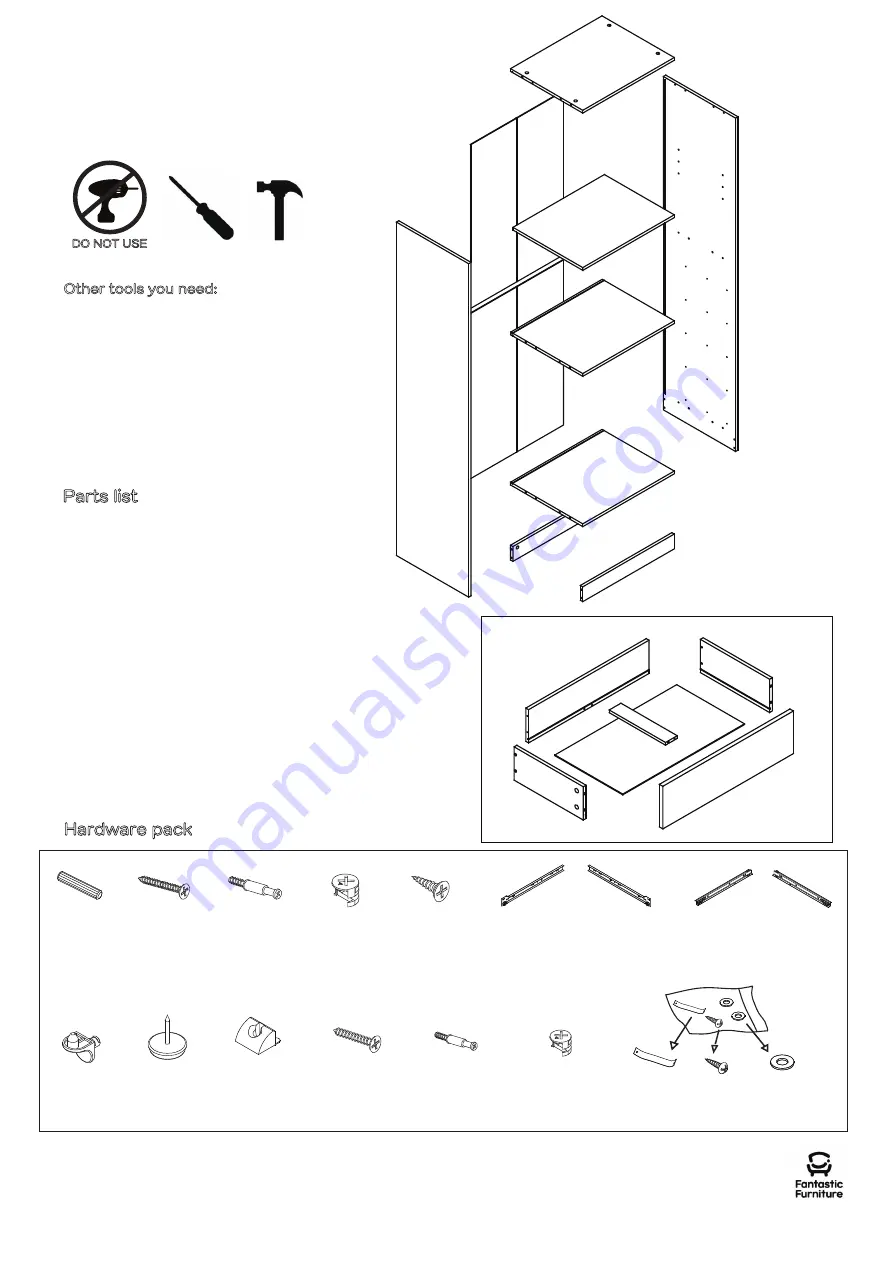 fantastic furniture Eden Utility 5 Drawer 2 Shelf Manual Download Page 4