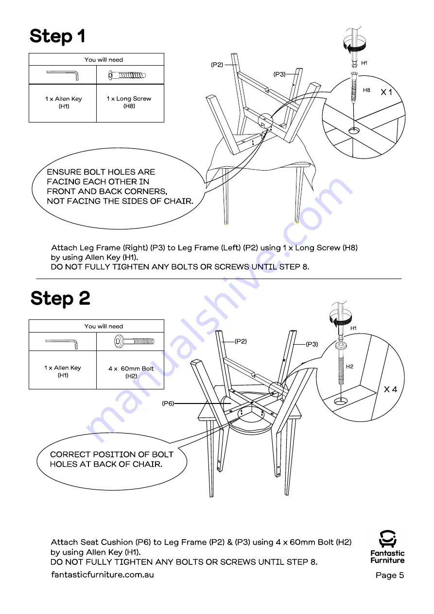 fantastic furniture ELKE CHAIR 1 STR WHITE Скачать руководство пользователя страница 11