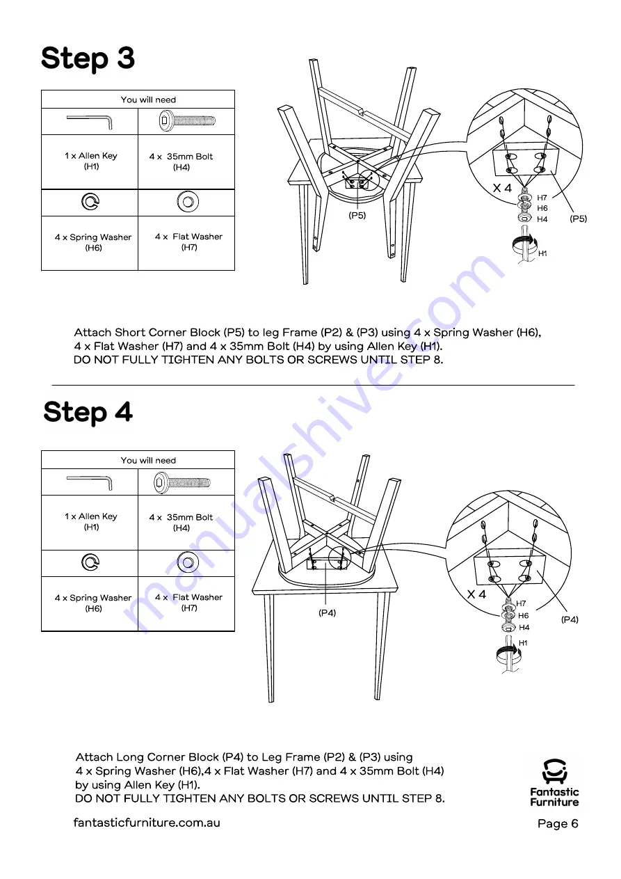 fantastic furniture ELKE CHAIR 1 STR WHITE Manual Download Page 12