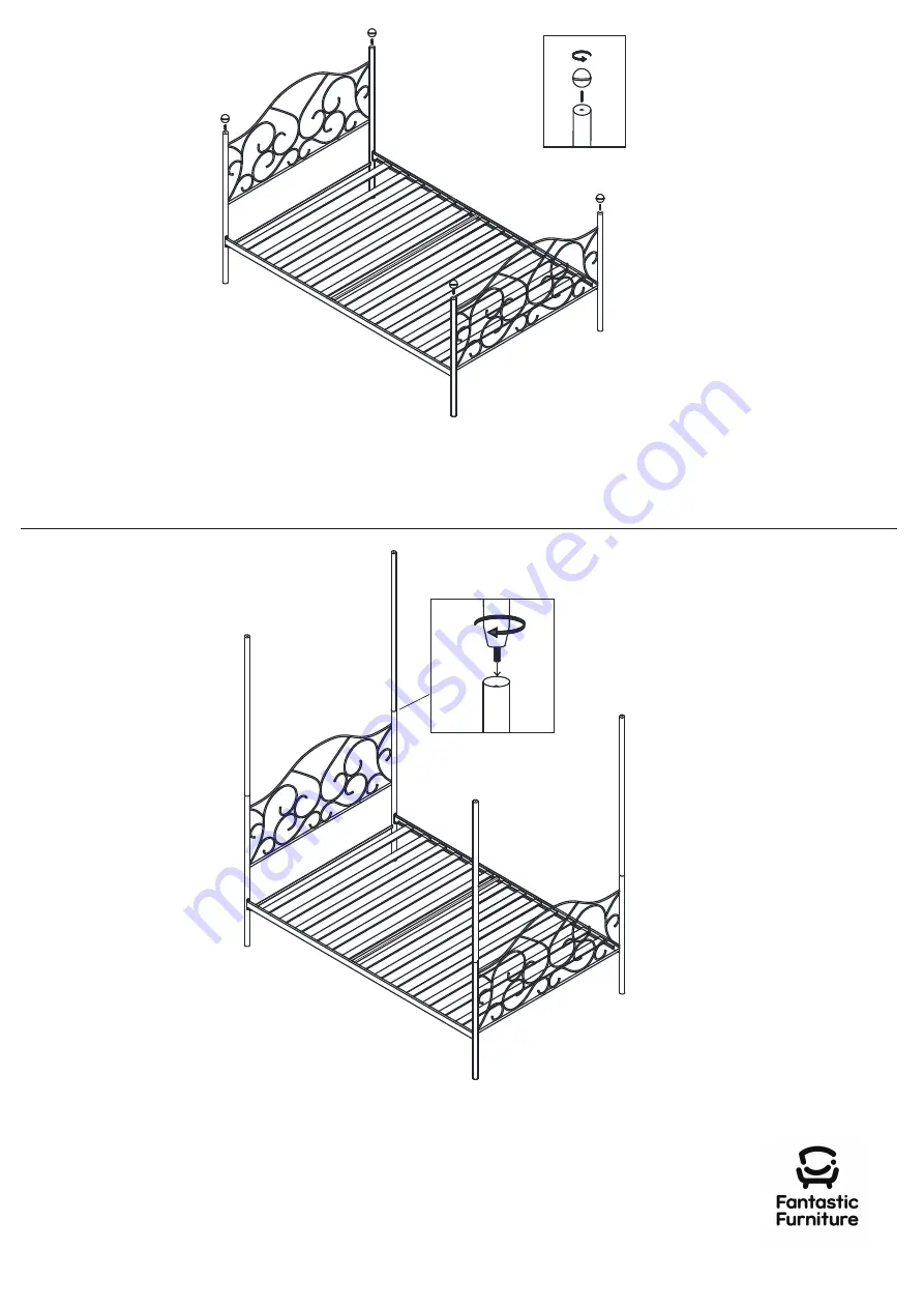 fantastic furniture Giselle 4 Post Extension Kit Скачать руководство пользователя страница 5