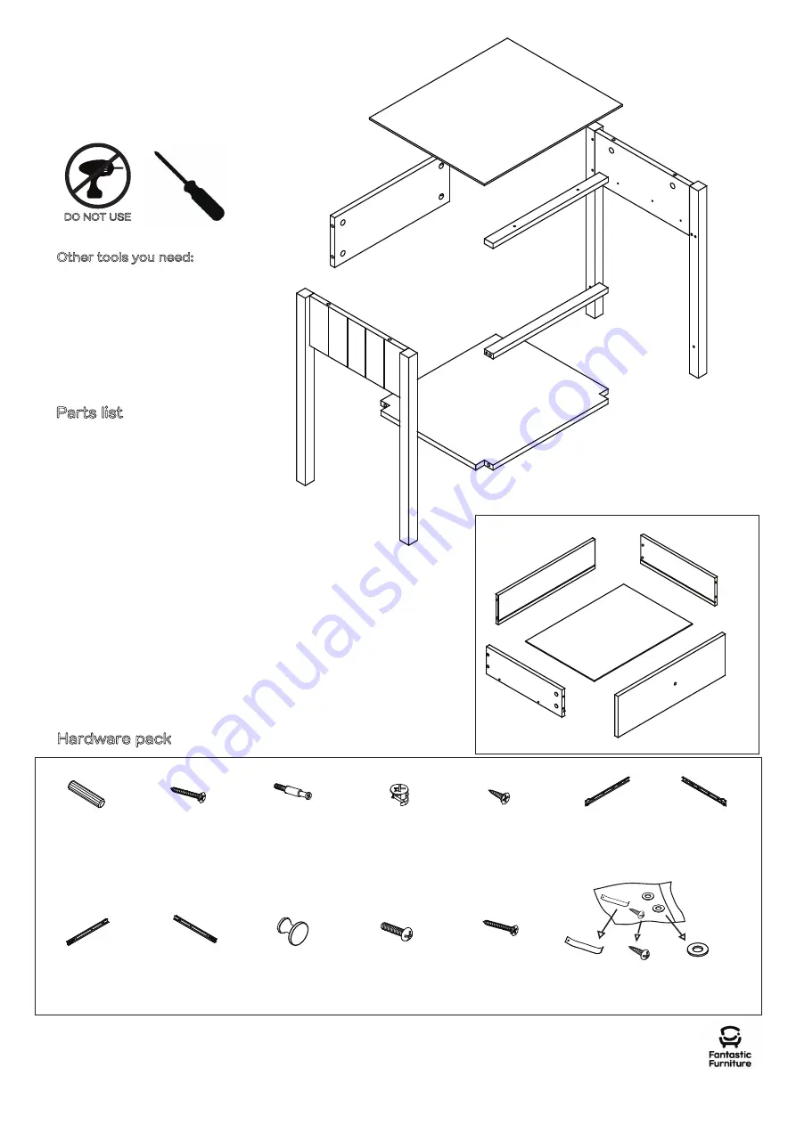 fantastic furniture Hamilton Bedside 1 Drawer Manual Download Page 4