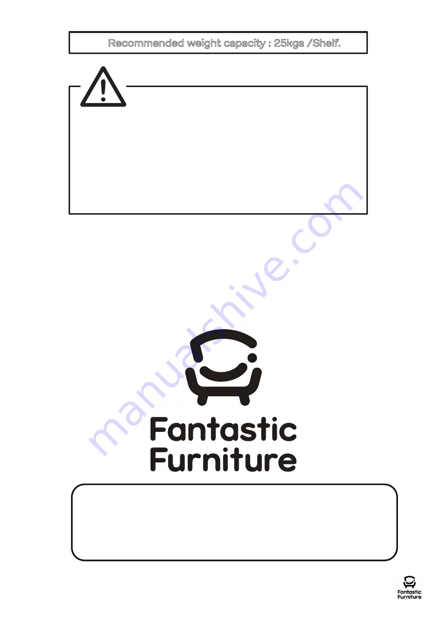 fantastic furniture Hamilton Bookcase 5 Shelf Manual Download Page 2