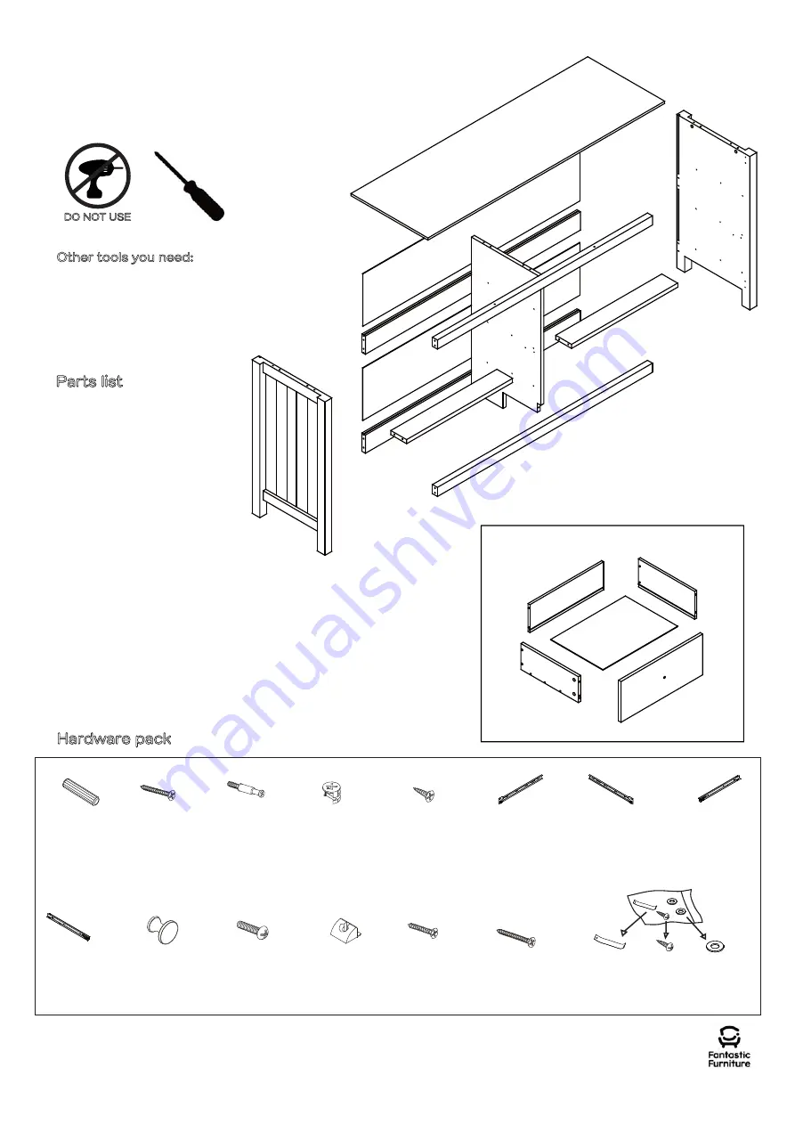 fantastic furniture Hamilton Dresser 6 Drawer Manual Download Page 4