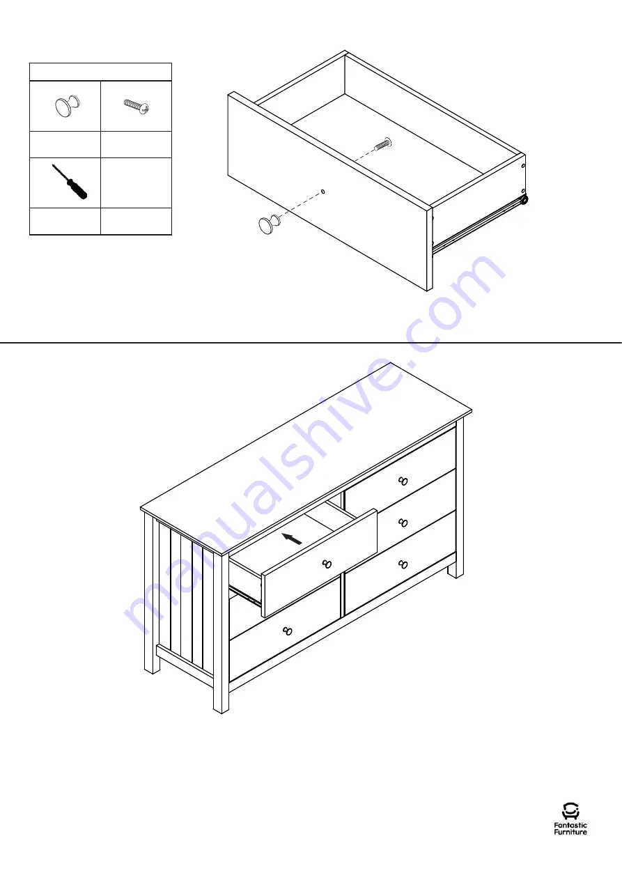 fantastic furniture Hamilton Dresser 6 Drawer Manual Download Page 14