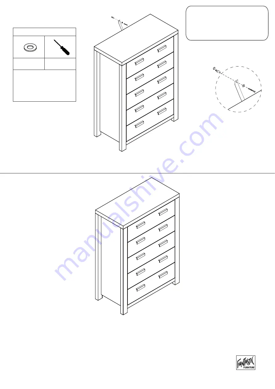 fantastic furniture HAVANA Tallboy 5 Drawer Assembly Instructions Manual Download Page 14