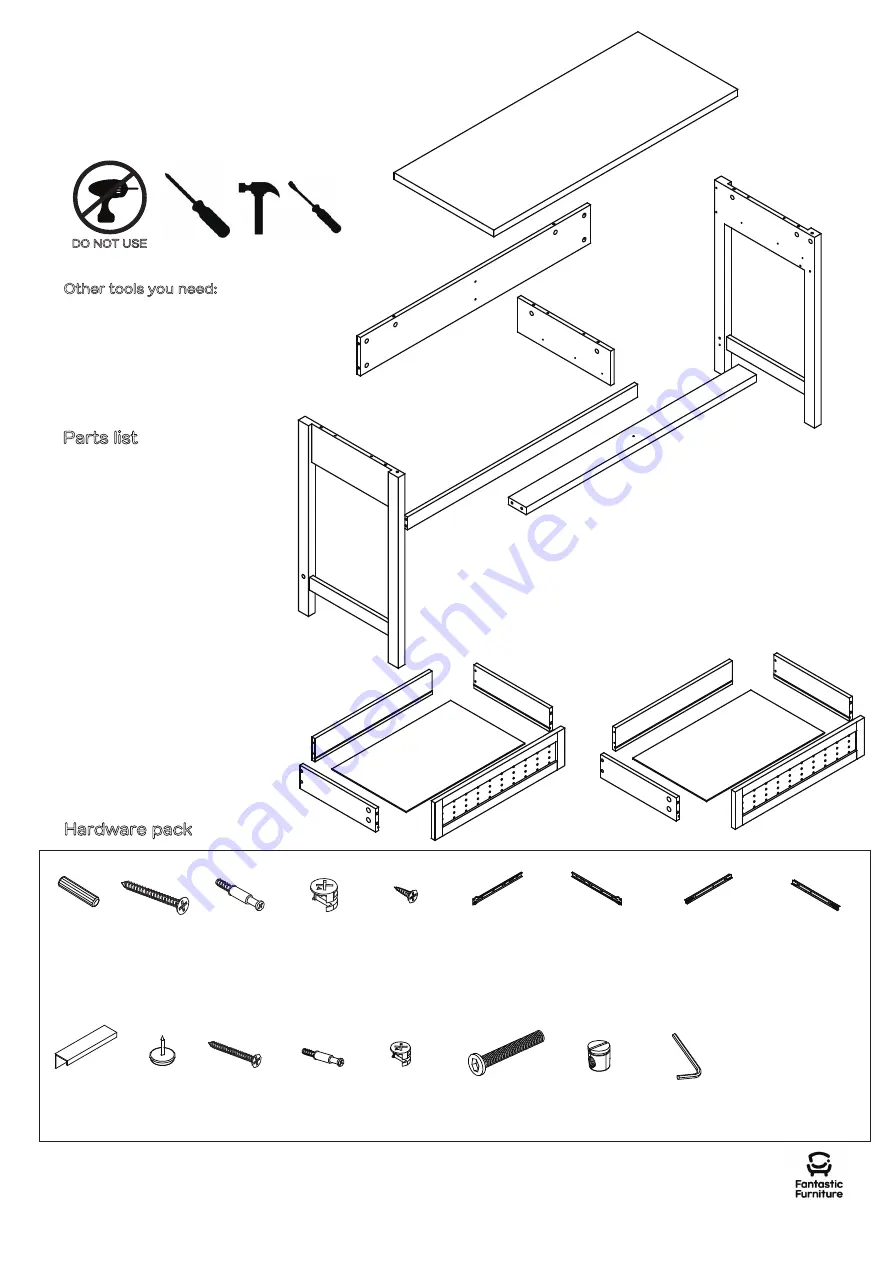 fantastic furniture Haywood Desk 2 Drawer Скачать руководство пользователя страница 4