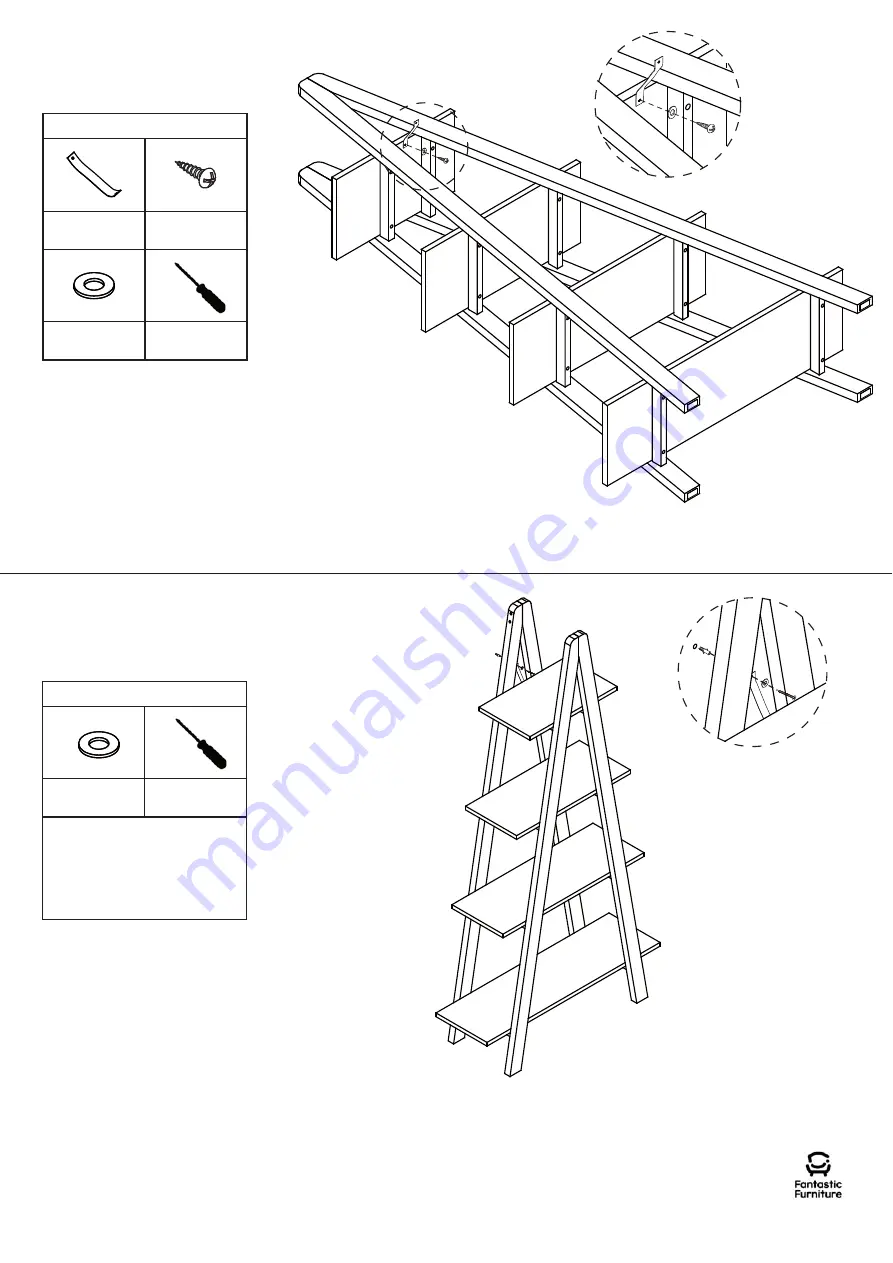 fantastic furniture Lean Bookcase A Frame 4 Shelf Manual Download Page 6