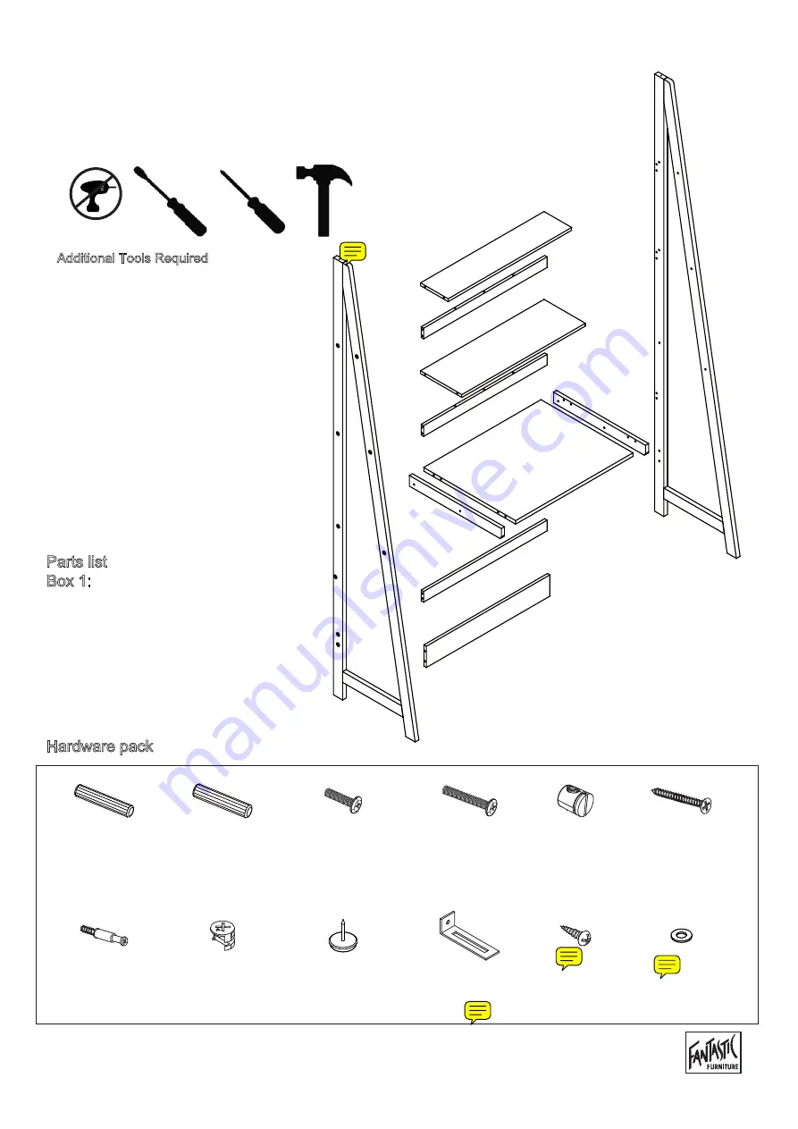 fantastic furniture LEAN Bookcase Desk Large Narrow Скачать руководство пользователя страница 4