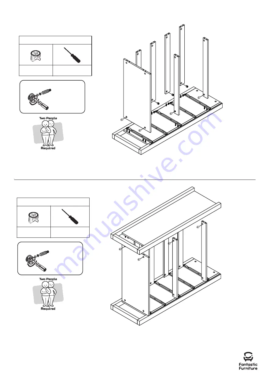 fantastic furniture Lunar Bedside 2 Drawer Assembly Instructions Manual Download Page 7