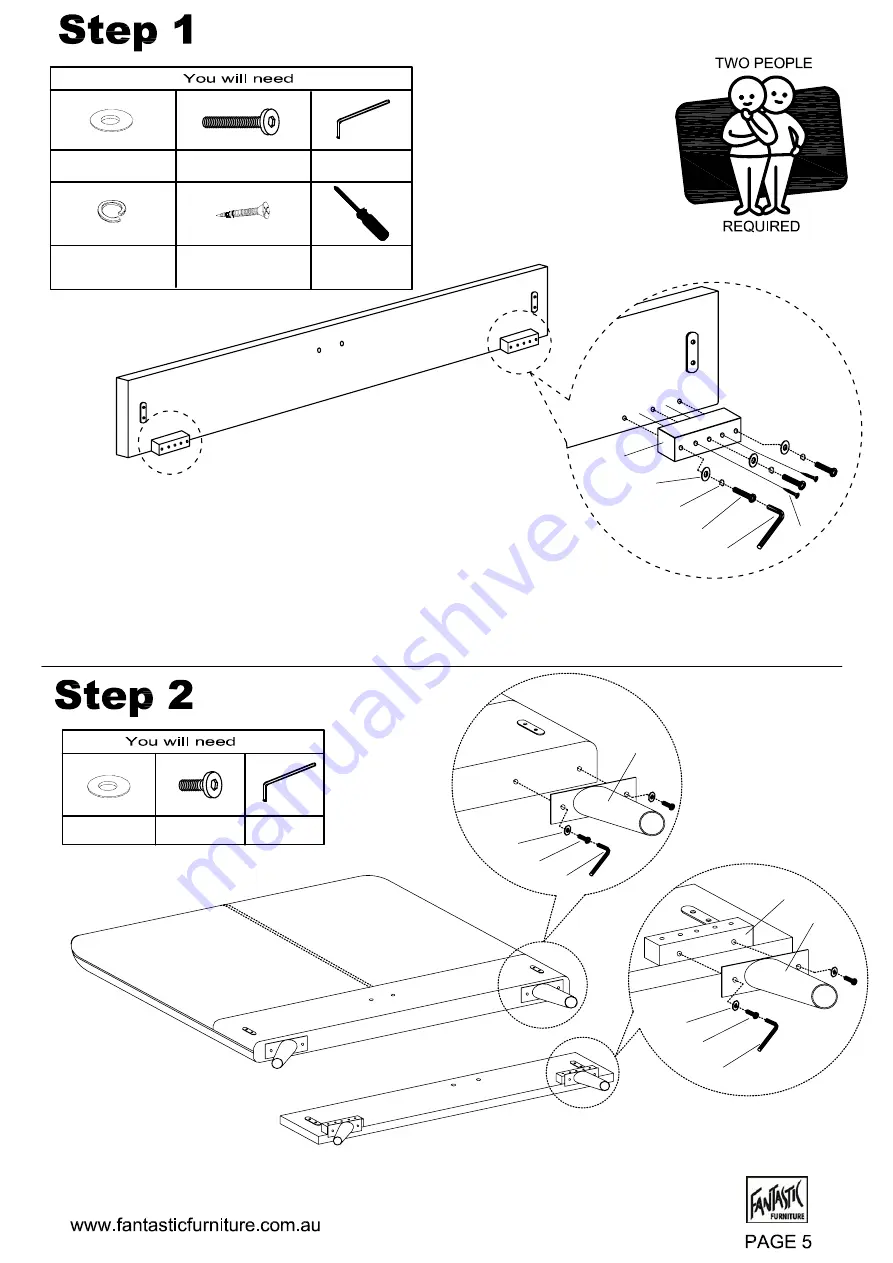 fantastic furniture Melody Queen Bed Manual Download Page 5