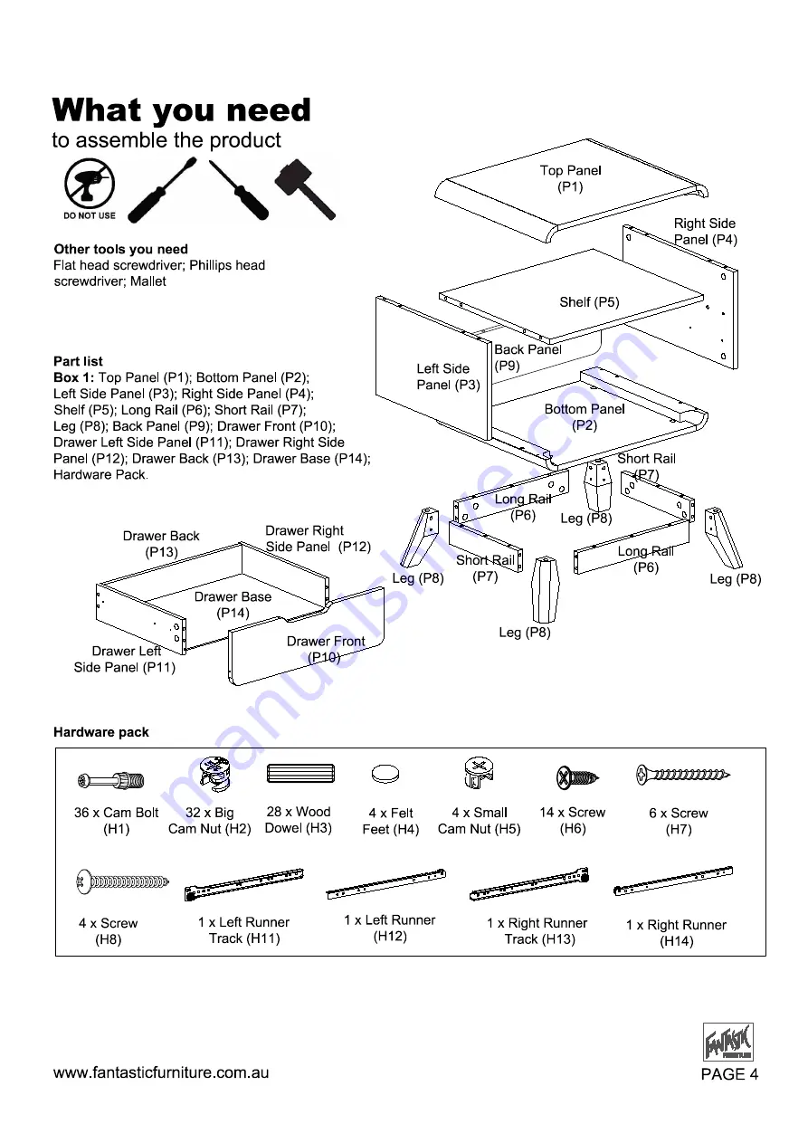 fantastic furniture Melody Queen Bed Manual Download Page 14