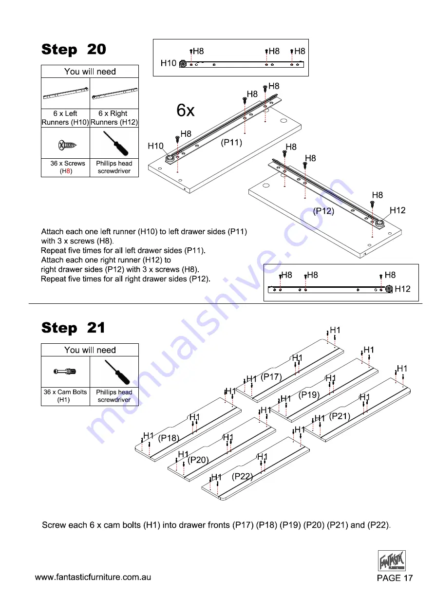 fantastic furniture Melody Queen Bed Manual Download Page 43