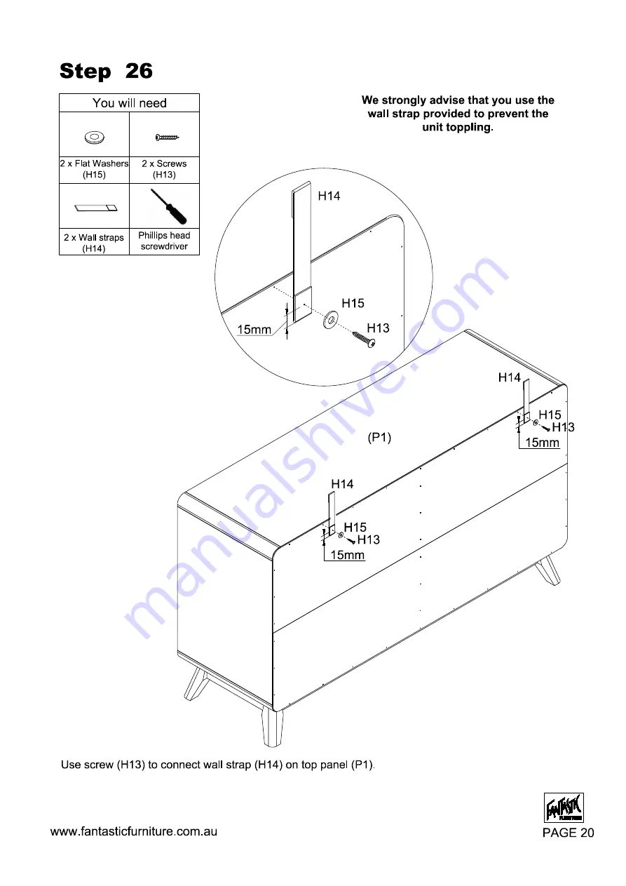 fantastic furniture Melody Queen Bed Manual Download Page 46