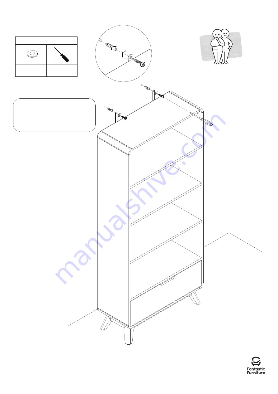 fantastic furniture NIVA Bookcase 1 Drawer Manual Download Page 20