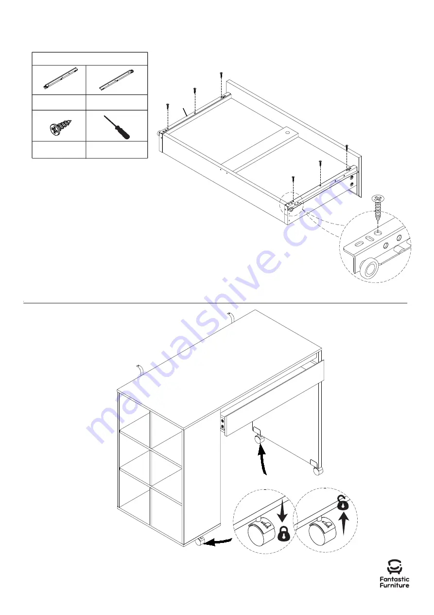 fantastic furniture Nova Mid Sleeper Desk Lowboy White Скачать руководство пользователя страница 15