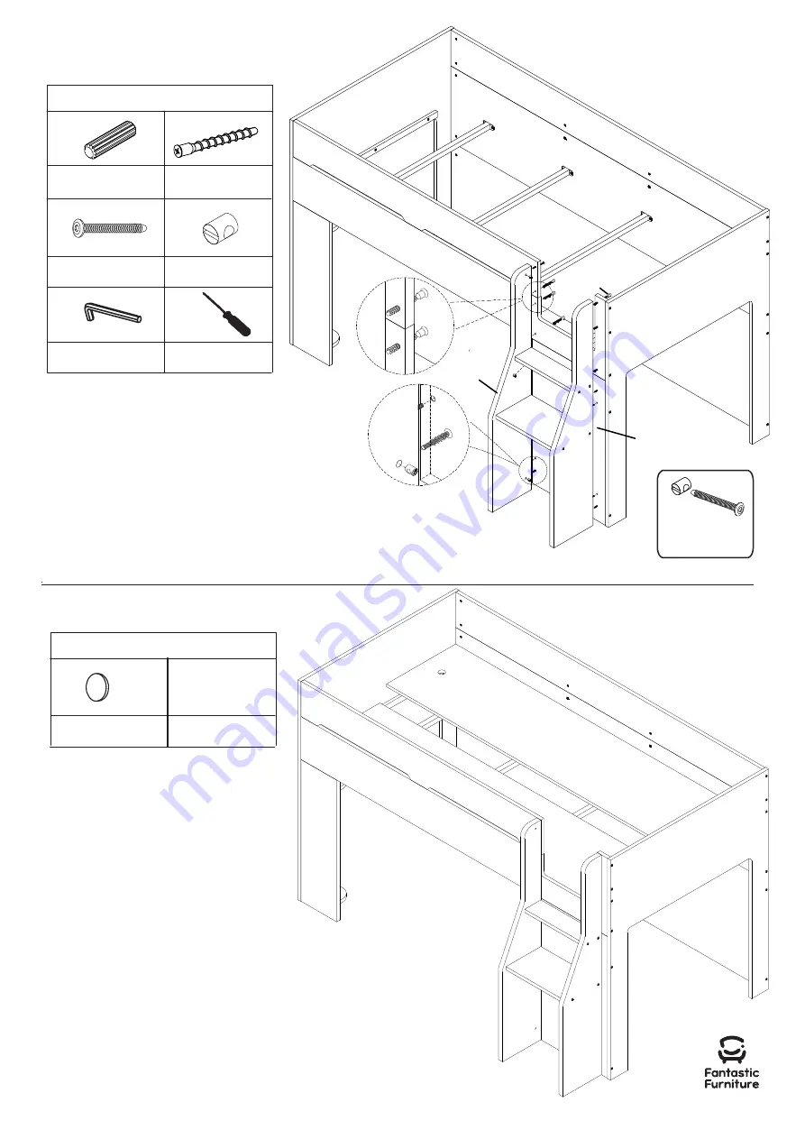 fantastic furniture Nova Mid Sleeper Desk Lowboy White Скачать руководство пользователя страница 28