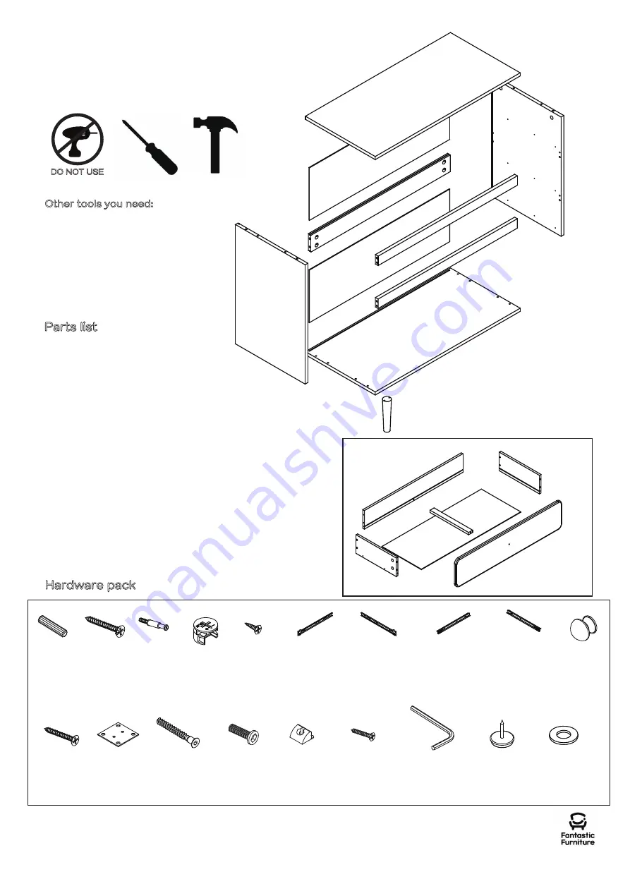 fantastic furniture Pod Lowboy 3 Drw Скачать руководство пользователя страница 4