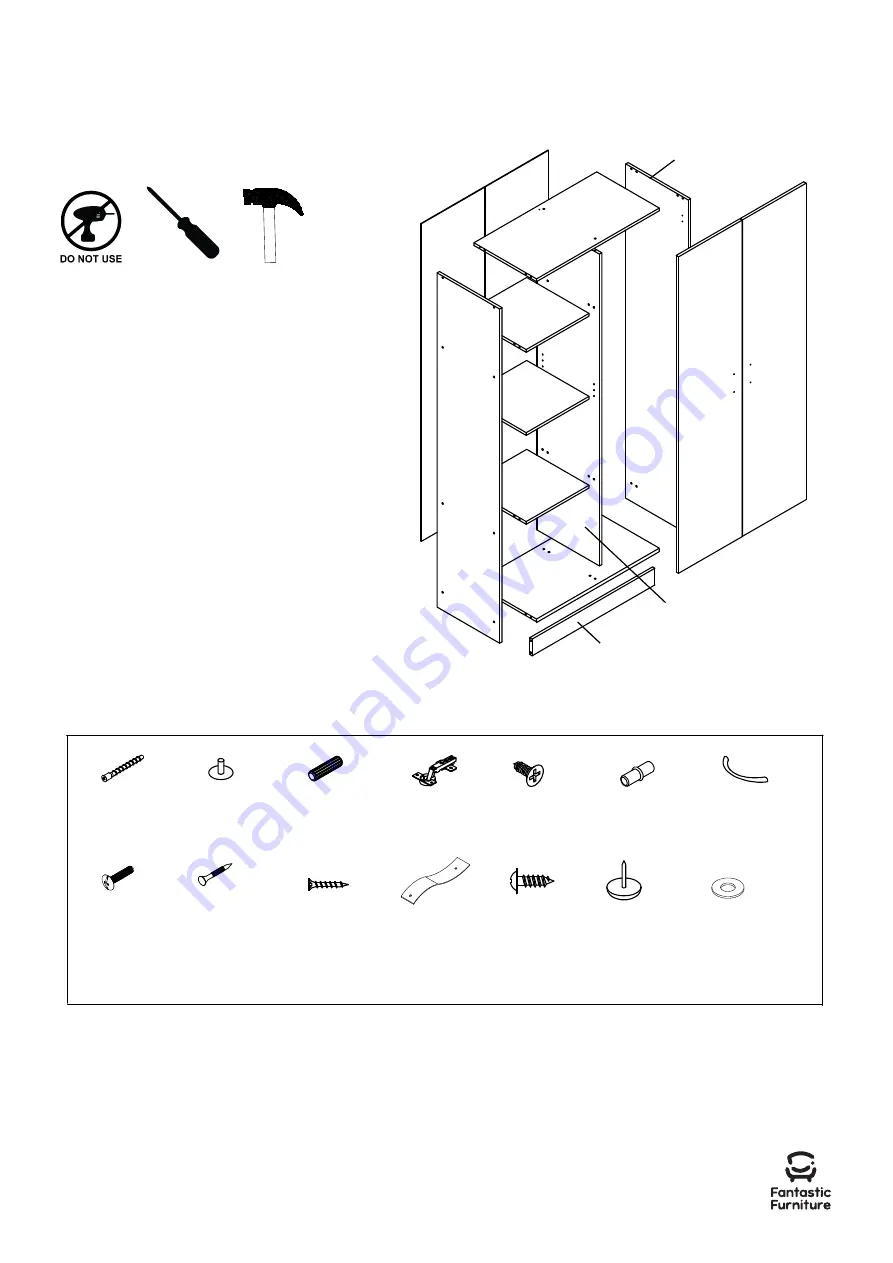 fantastic furniture Reed Pantry 2 Door Wide Скачать руководство пользователя страница 5