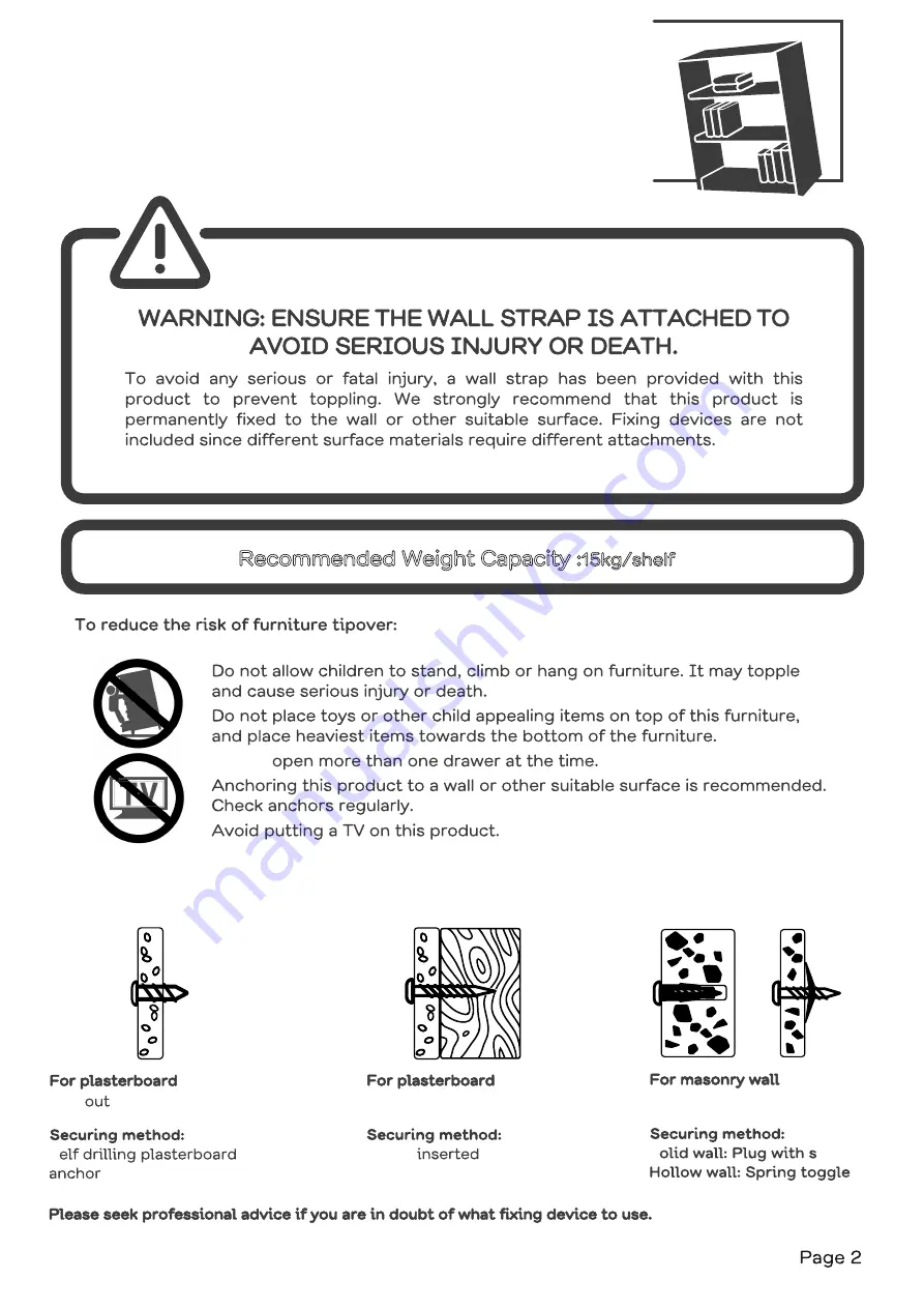 fantastic furniture Tailor Utility 6 Drawer Manual Download Page 2