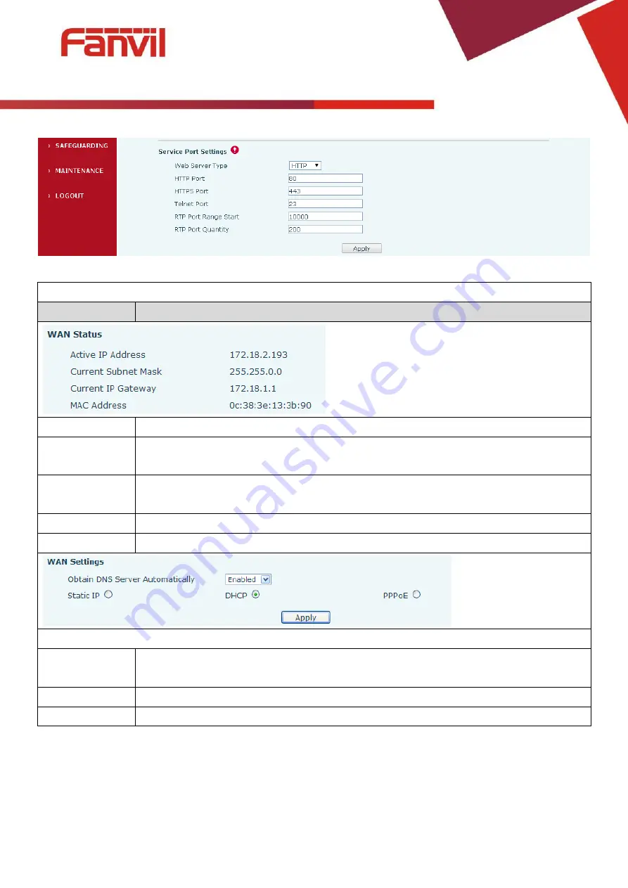 Fanvil i12-01 User Manual Download Page 19