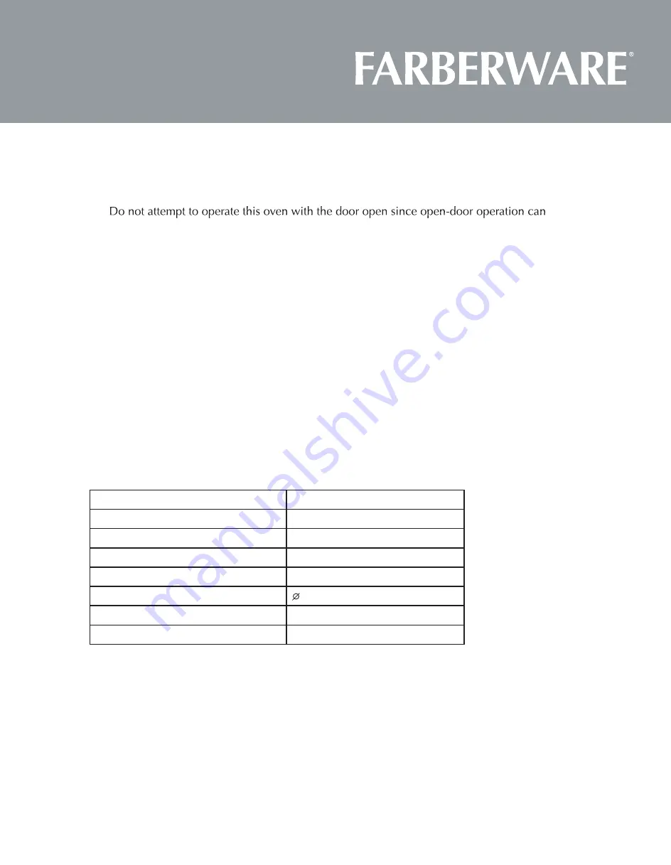 Farberware FMO07ABTWHA Instruction Manual Download Page 4