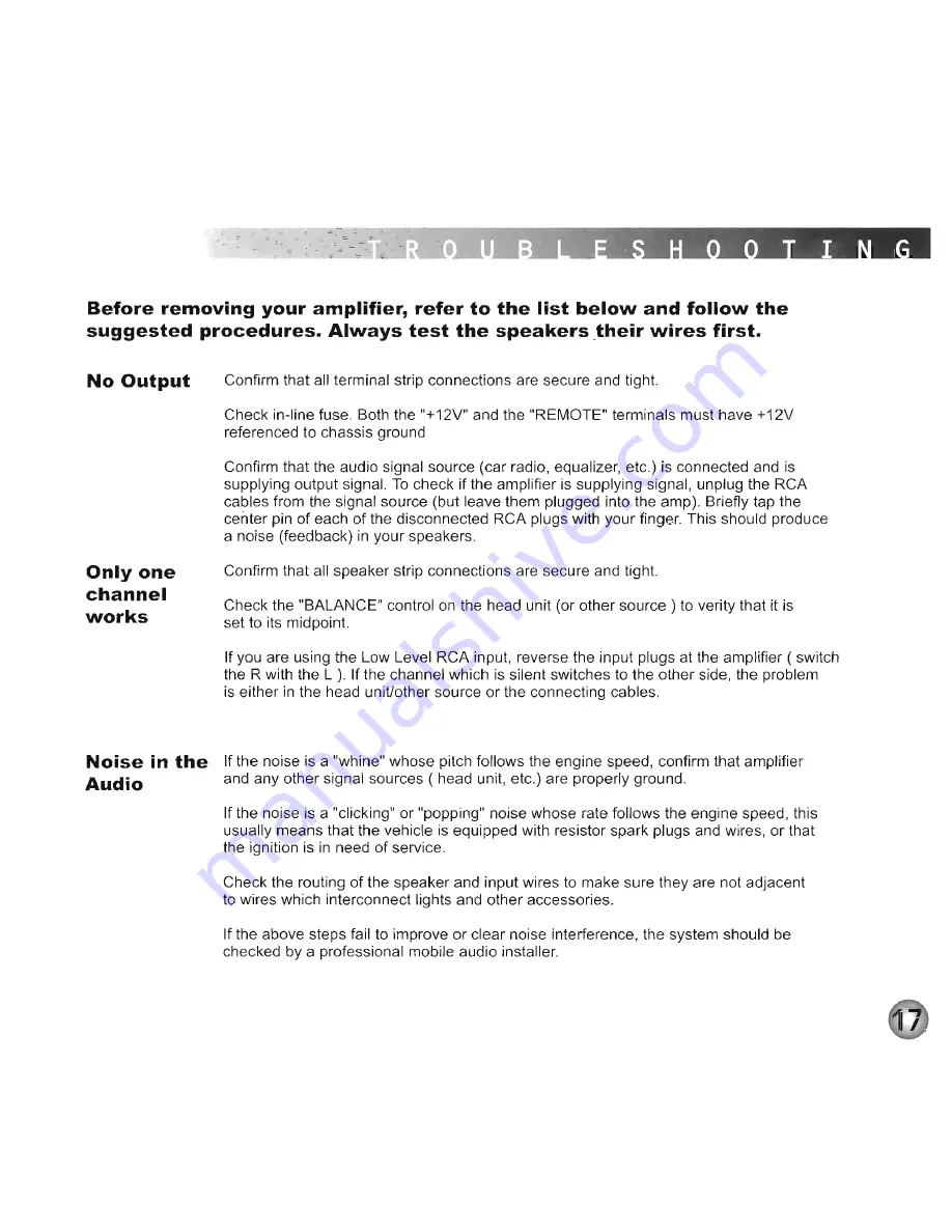 Farenheit BC-2X Operating Instructions Manual Download Page 18