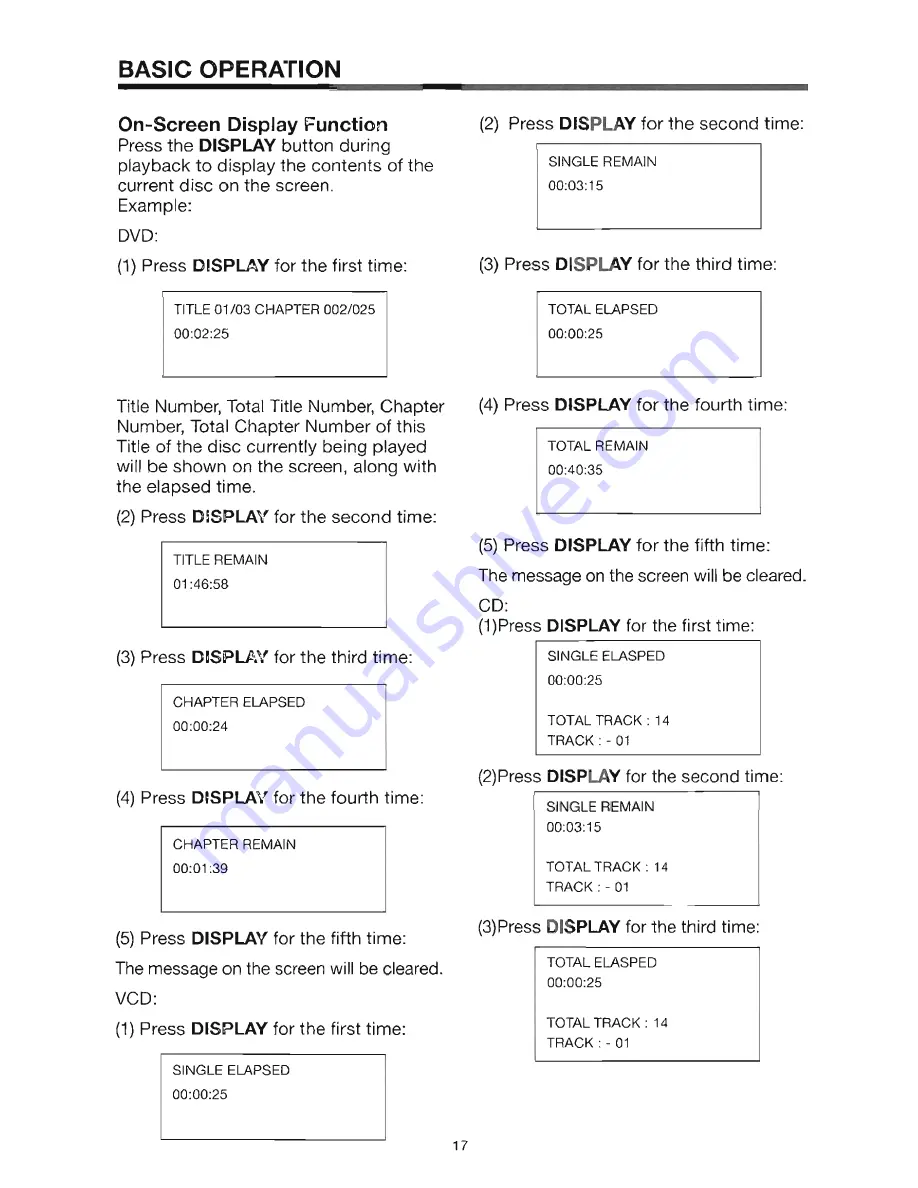 Farenheit DVD 35 Owner'S Manual Download Page 17