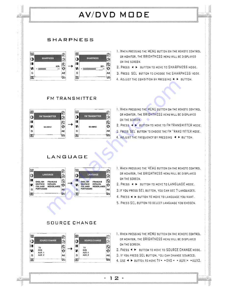 Farenheit EXMD 151OAGCM Instruction Manual Download Page 12