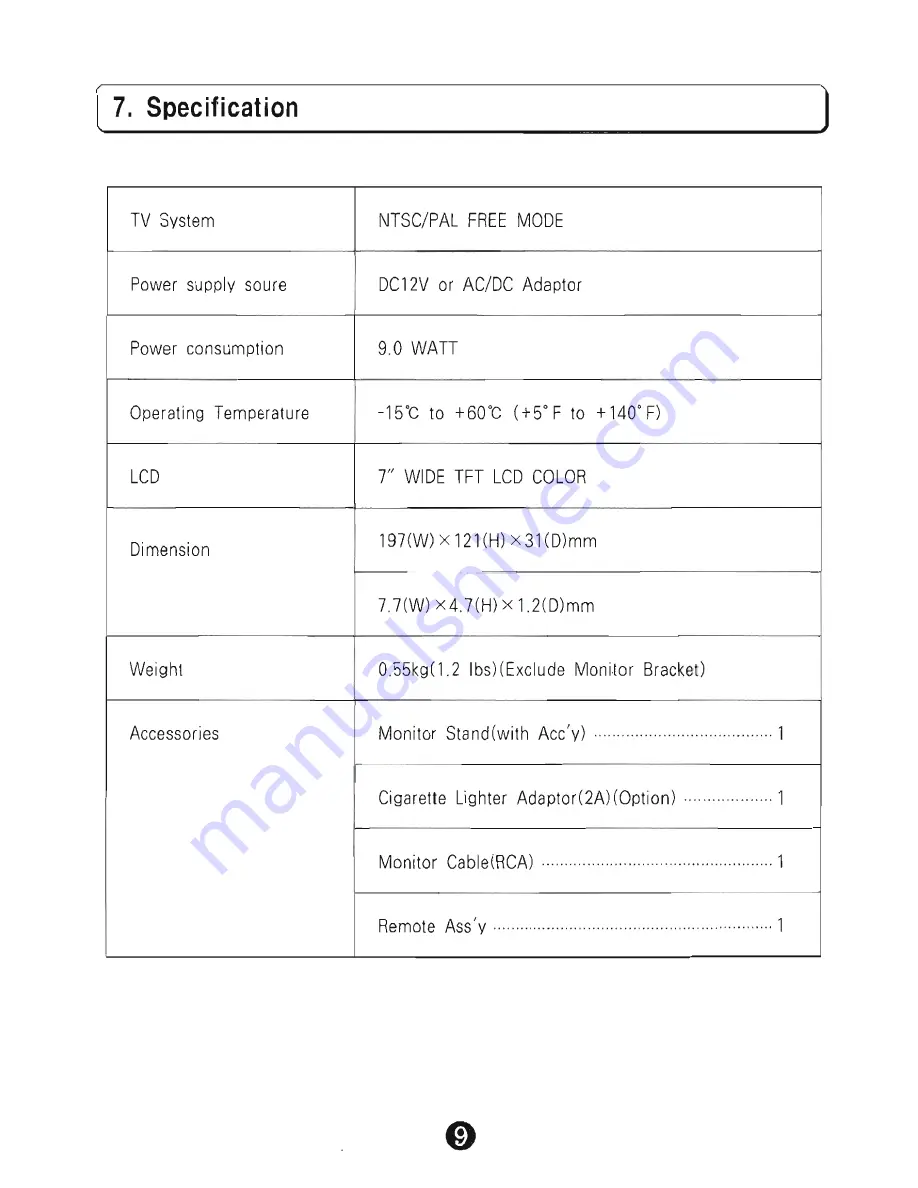 Farenheit T-7004 Instruction Manual Download Page 9