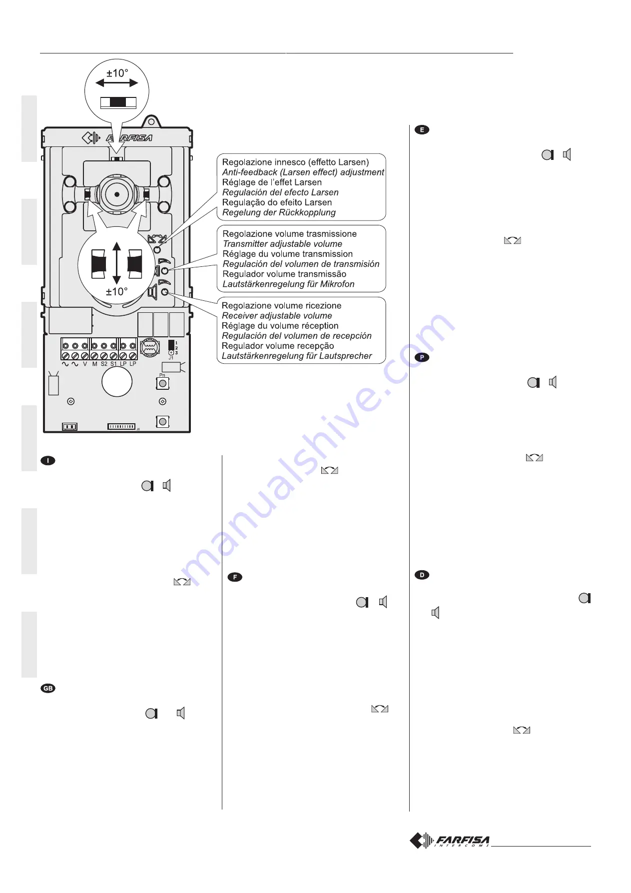 FARFISA INTERCOMS AGORA EH9262AGCW Manual Download Page 50