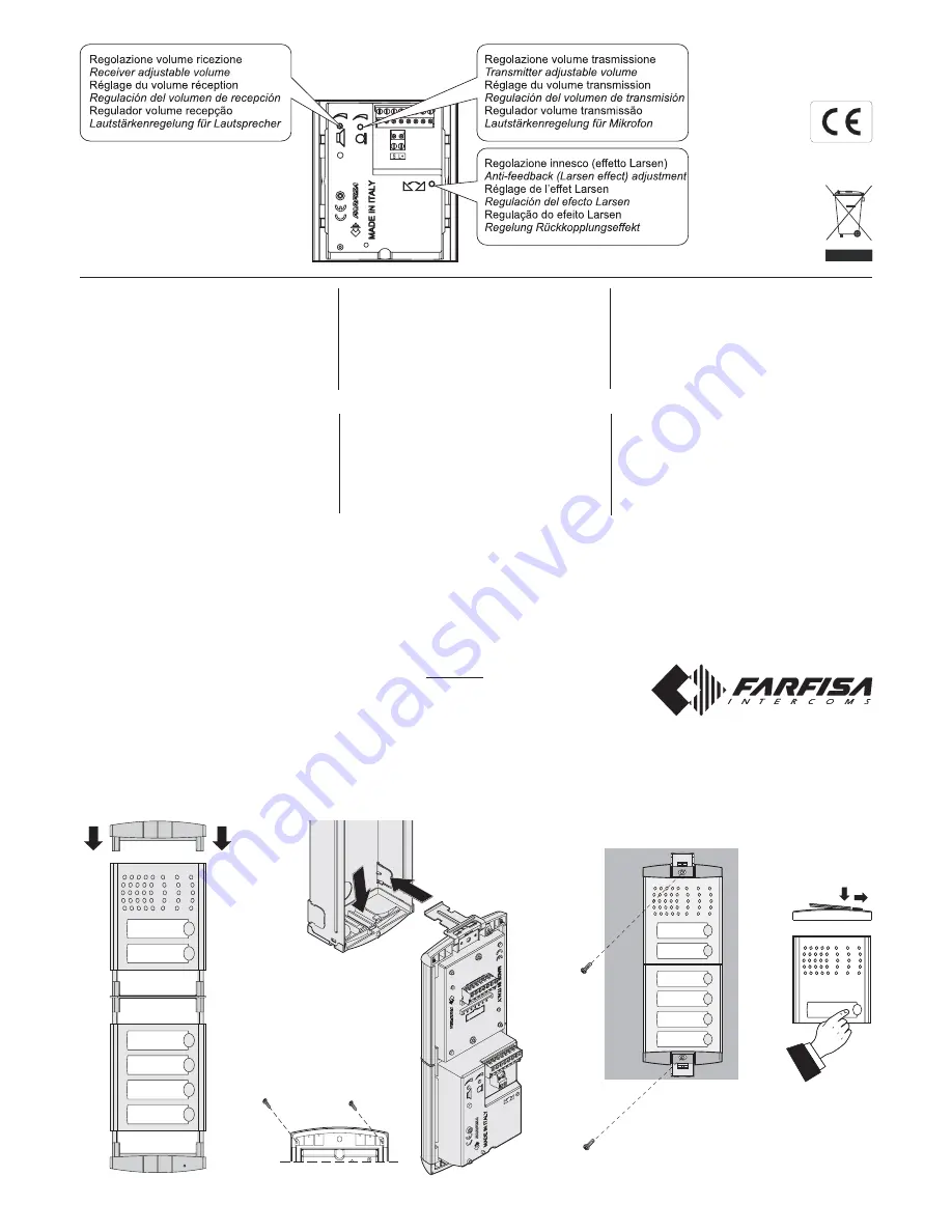 FARFISA INTERCOMS PL10PED Скачать руководство пользователя страница 2