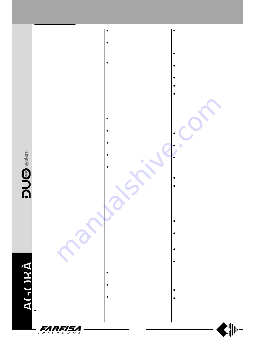 Farfisa AD2121CAG series Technical Manual Download Page 74