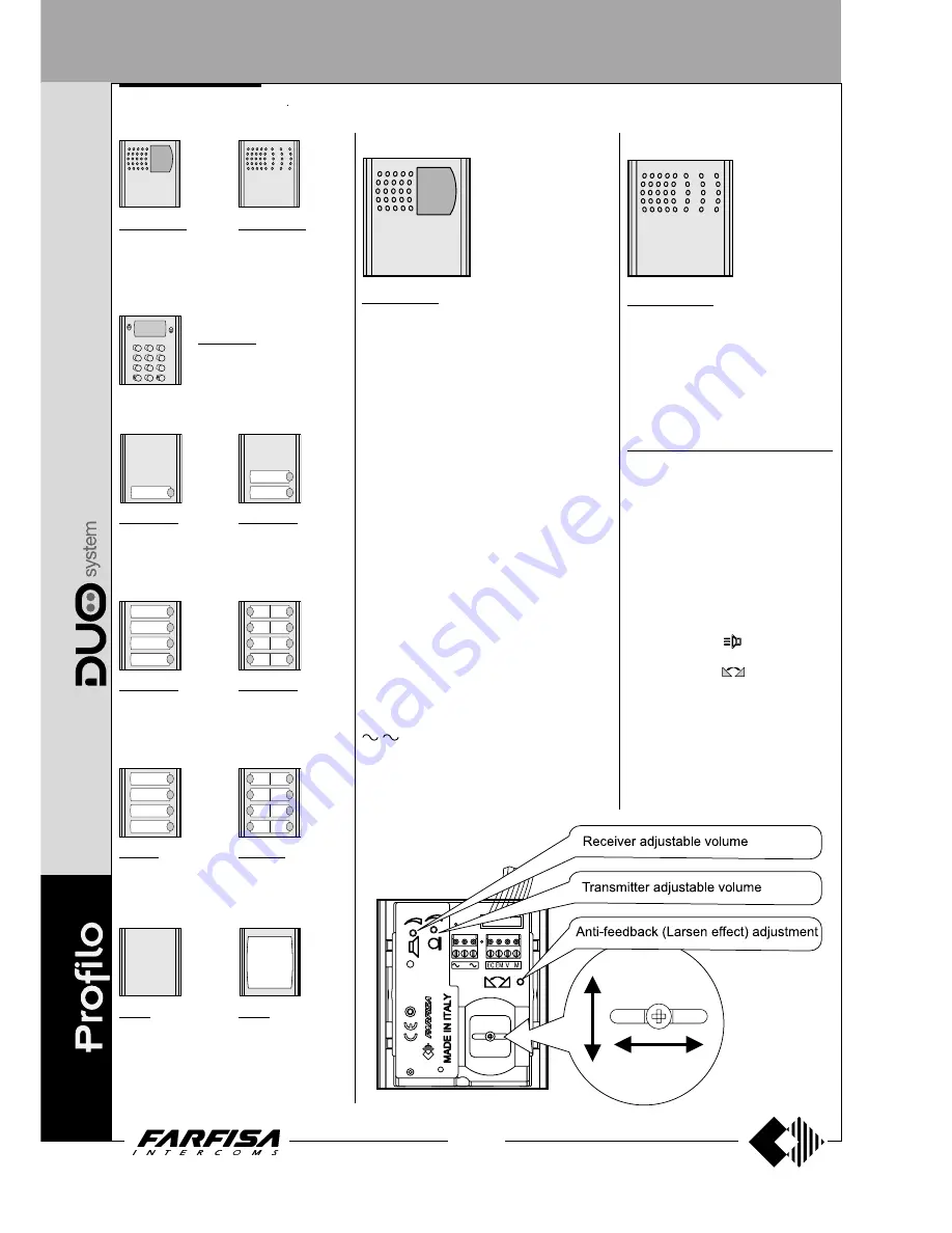 Farfisa AD2121CAG series Technical Manual Download Page 78