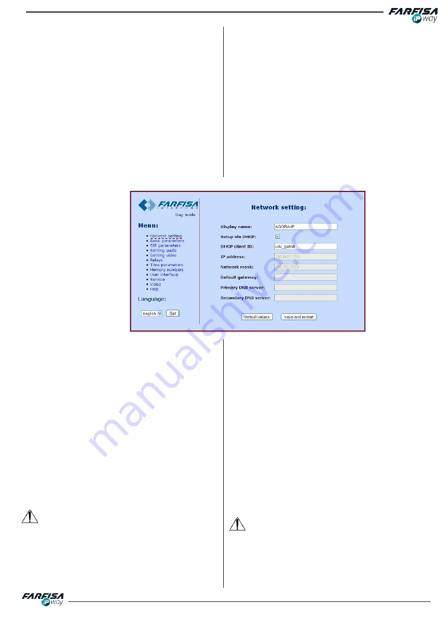 Farfisa AGORA IPT08AGL Manual Download Page 32