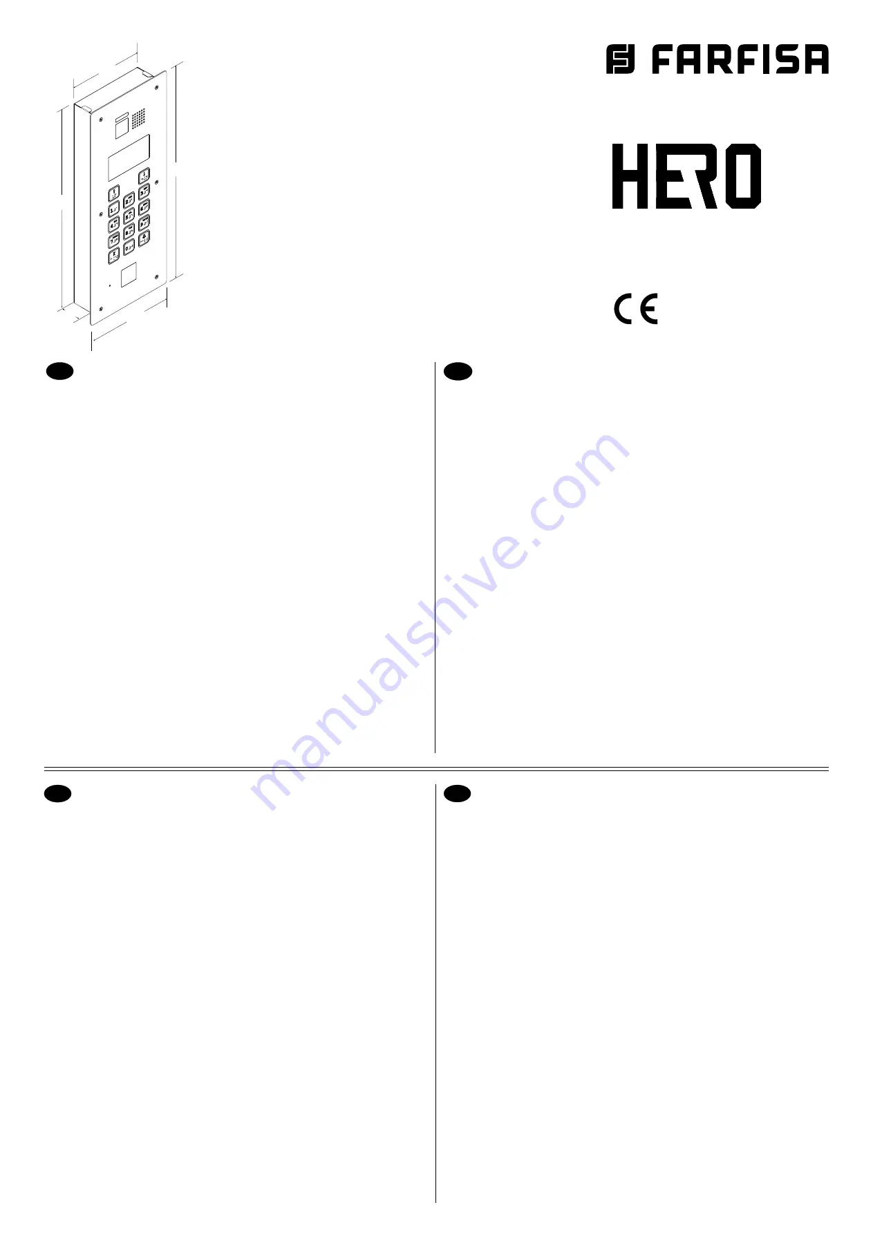 Farfisa Hero TD2000HE Manual Download Page 1