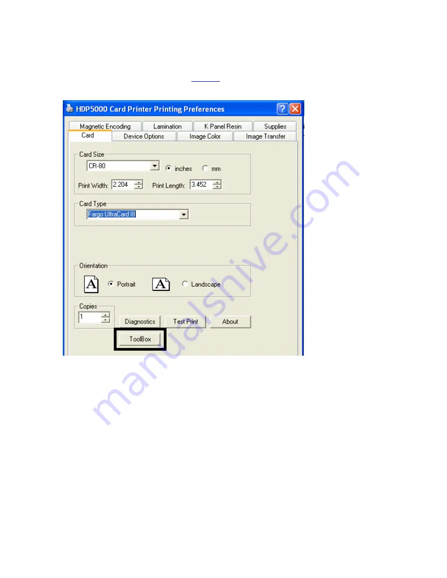 FARGO electronics HDP5000 single-side User Manual Download Page 227