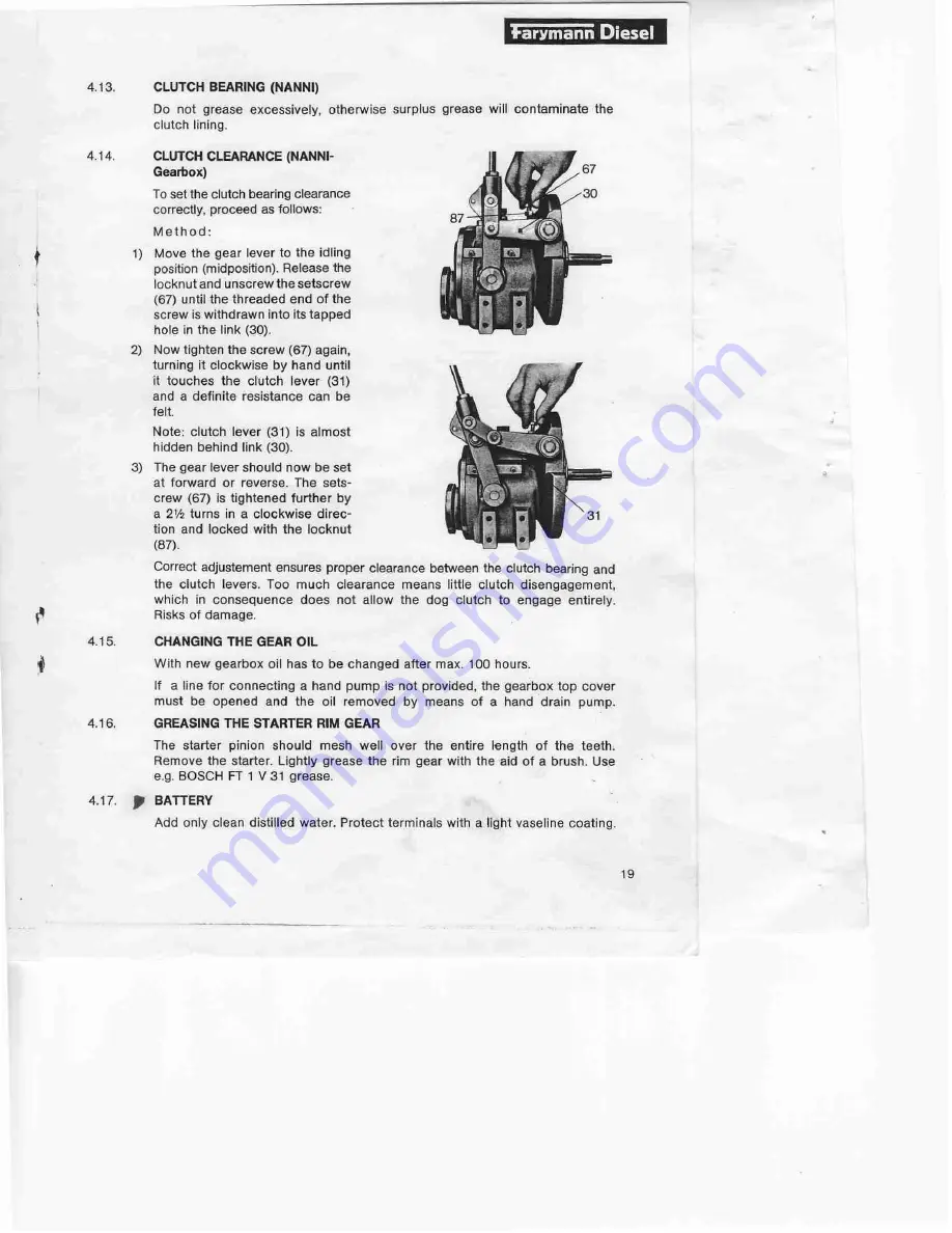 Farymann Diesel L 30 Instruction Manual Download Page 22