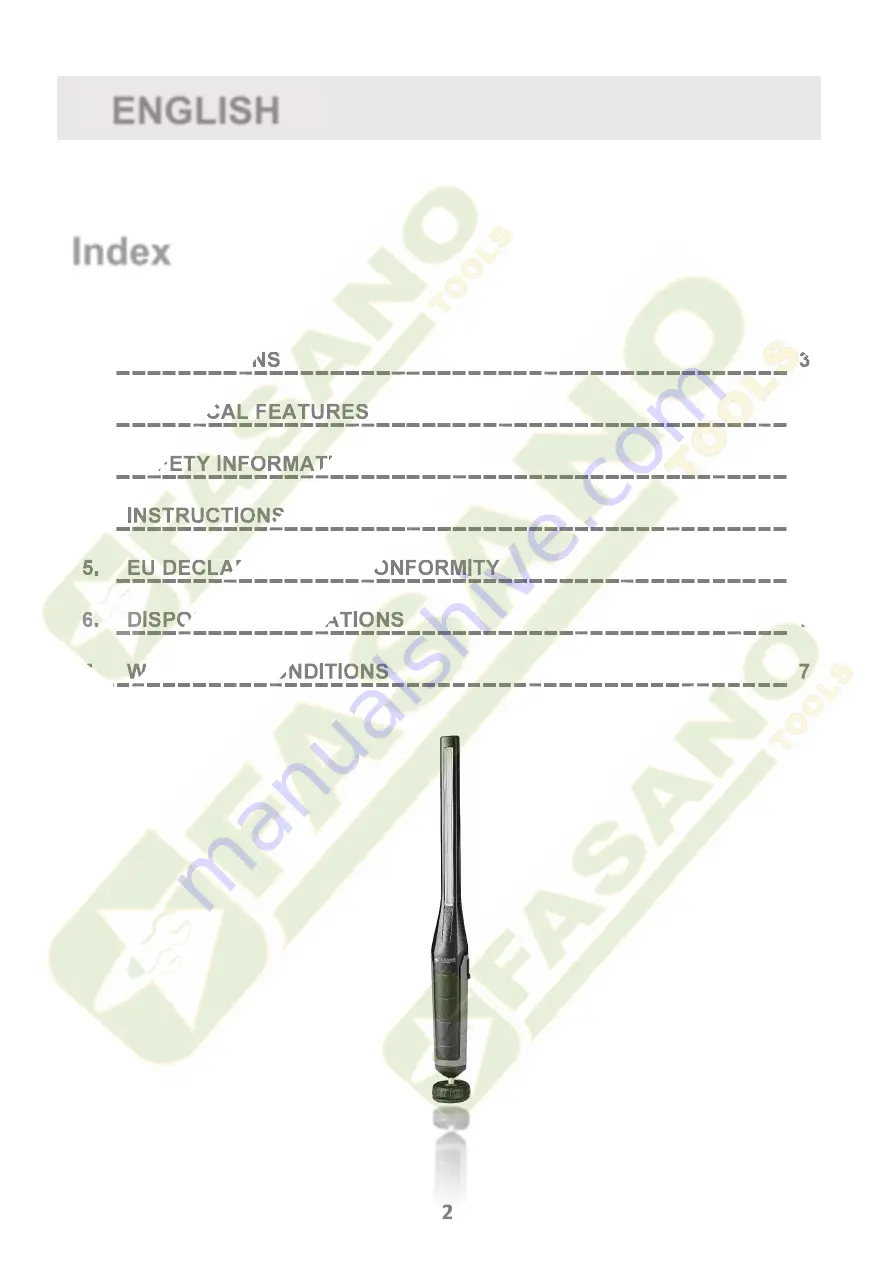 FASANO TOOLS FG 211 User Manual Download Page 2