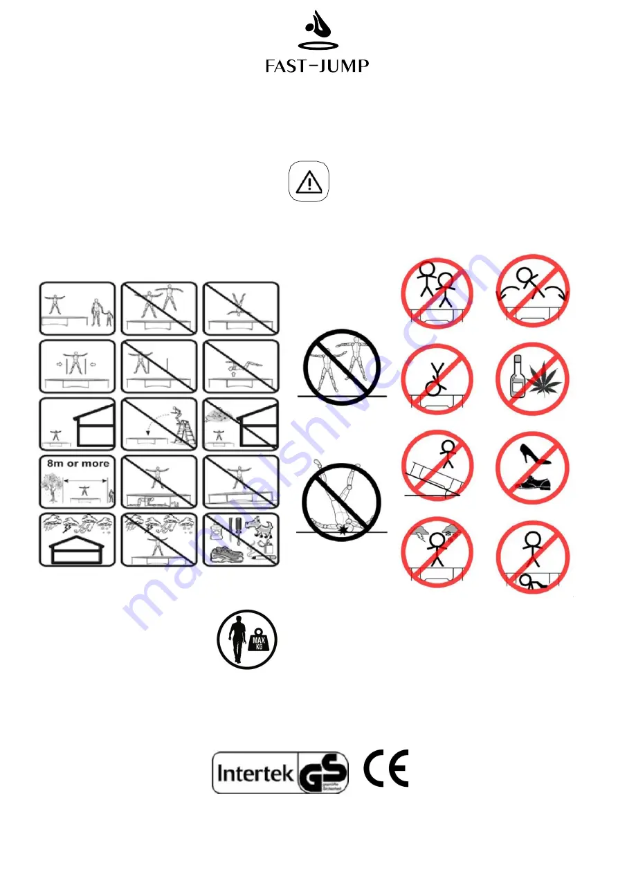 Fast-Jump TRAMPOLINES FITNESS DOUBLE BARRE Instruction Manual Download Page 2