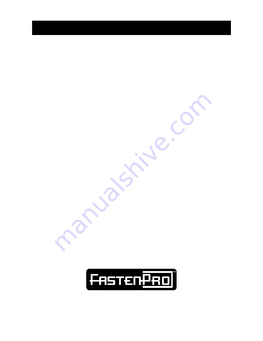 FASTEN-PRO 96755 Owner'S Manual & Safety Instructions Download Page 12