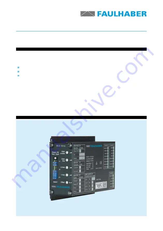 Faulhaber BLD 7010 Series Operating Instructions Manual Download Page 3