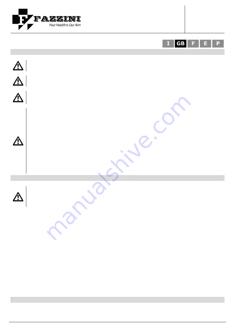 Fazzini F-30 Series Instructions For Use Manual Download Page 11