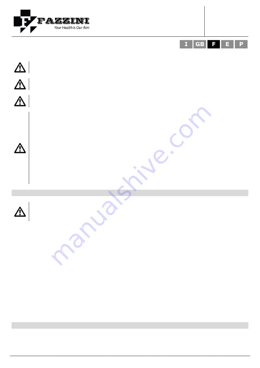 Fazzini F-30 Series Instructions For Use Manual Download Page 14